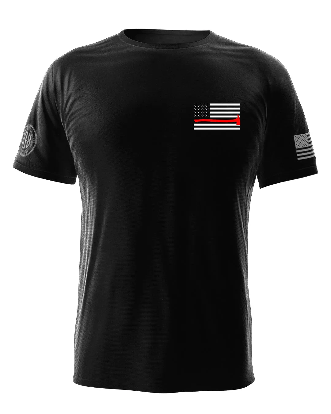 Black Thin Red Line Axe Flag Tee