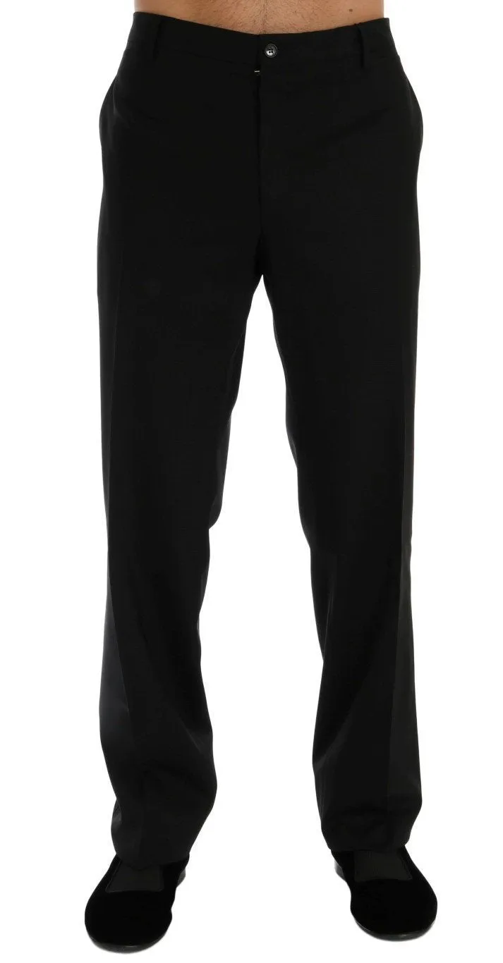 Black Wool Stretch Pants