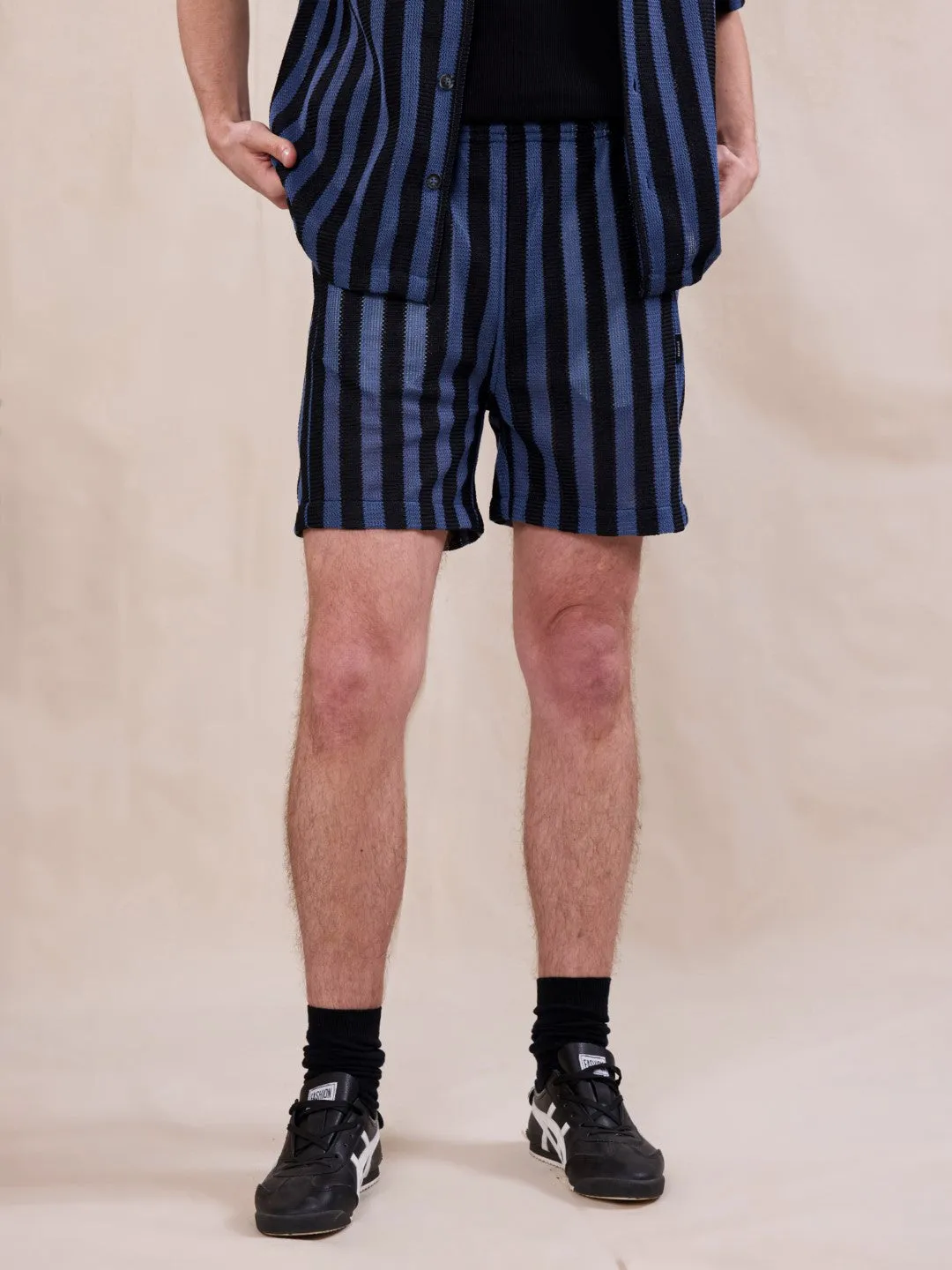 Blue Striped Shorts