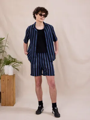 Blue Striped Shorts