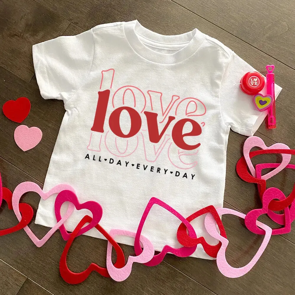 Boy Valentine's Day Heart Print Kids Shirt