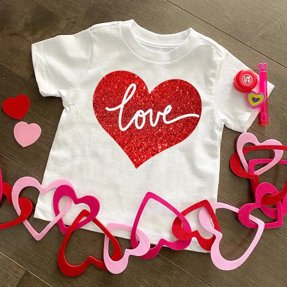 Boy Valentine's Day Heart Print Kids Shirt