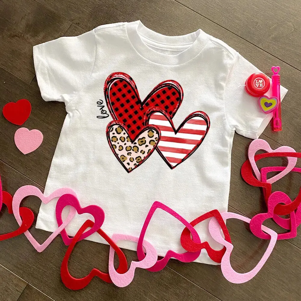 Boy Valentine's Day Heart Print Kids Shirt
