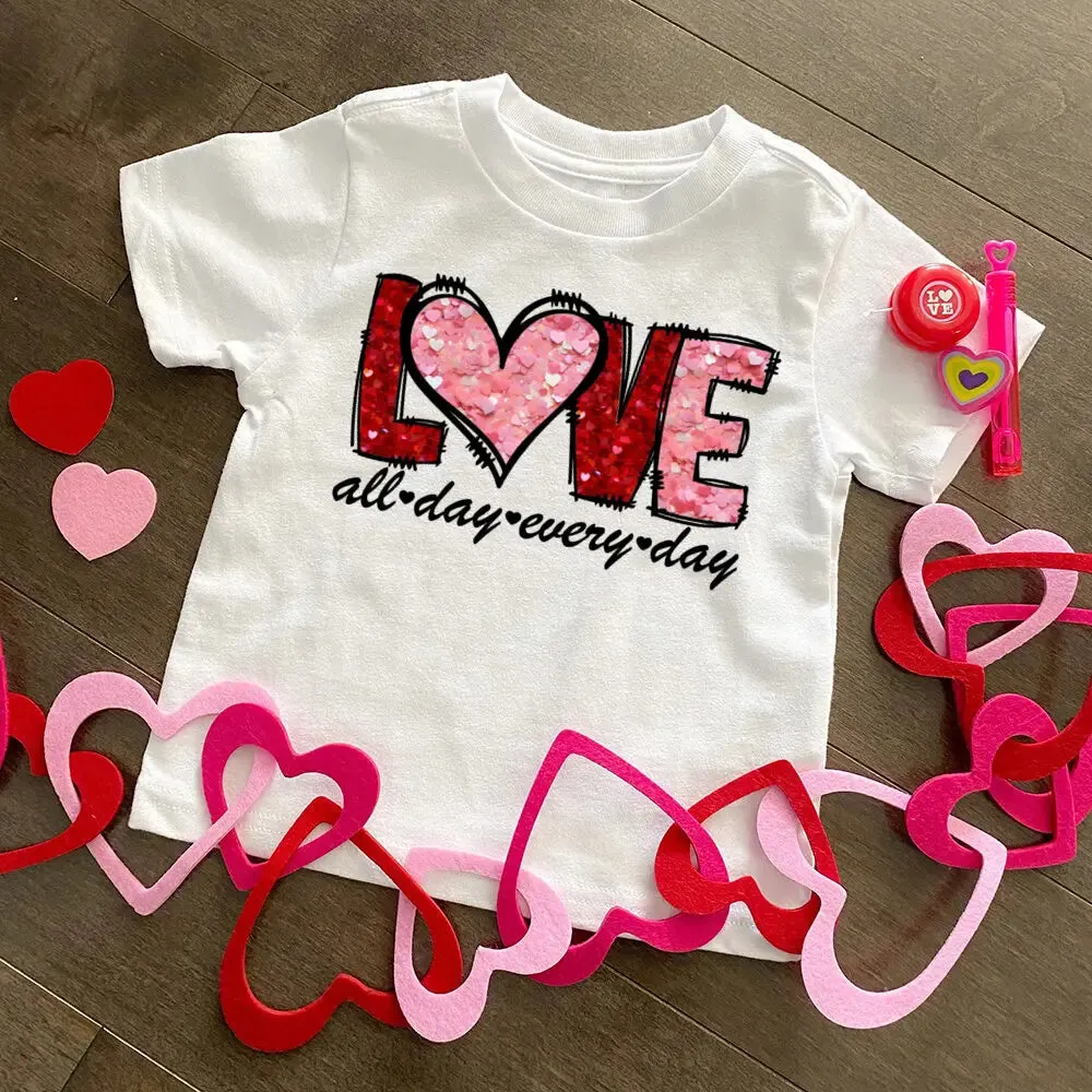 Boy Valentine's Day Heart Print Kids Shirt
