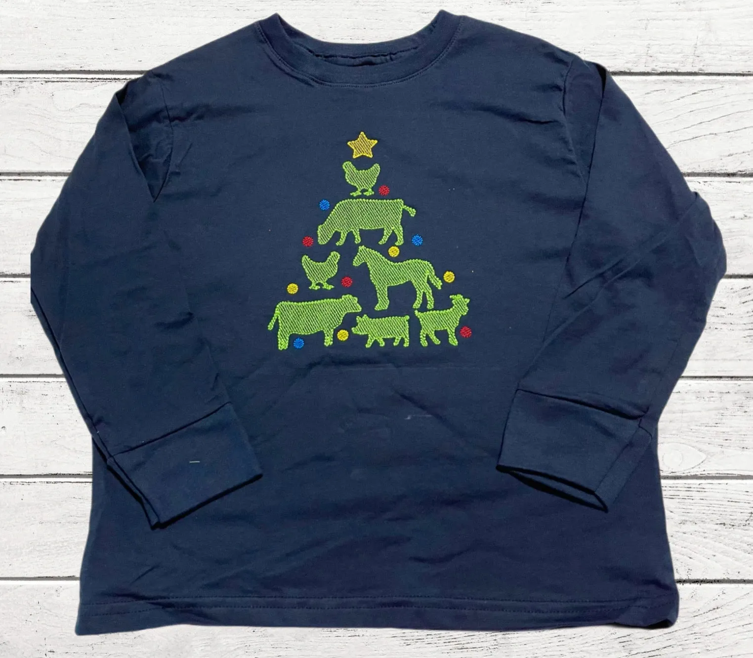 Boy’s Farm Animal Christmas Tree Tee-Wholesale