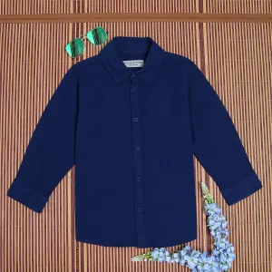 Boys Overdyed 3/4th Sleeve Vintage Shirt Dark Navy