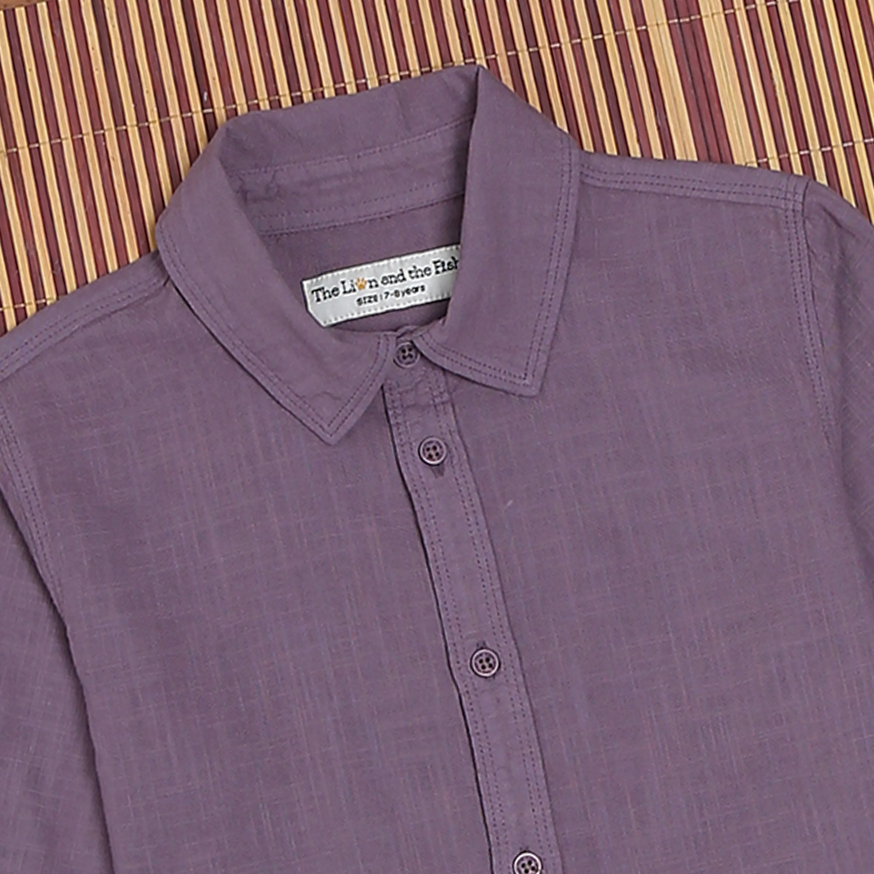 Boys Overdyed 3/4th Sleeve Vintage Shirt Electric Lavender