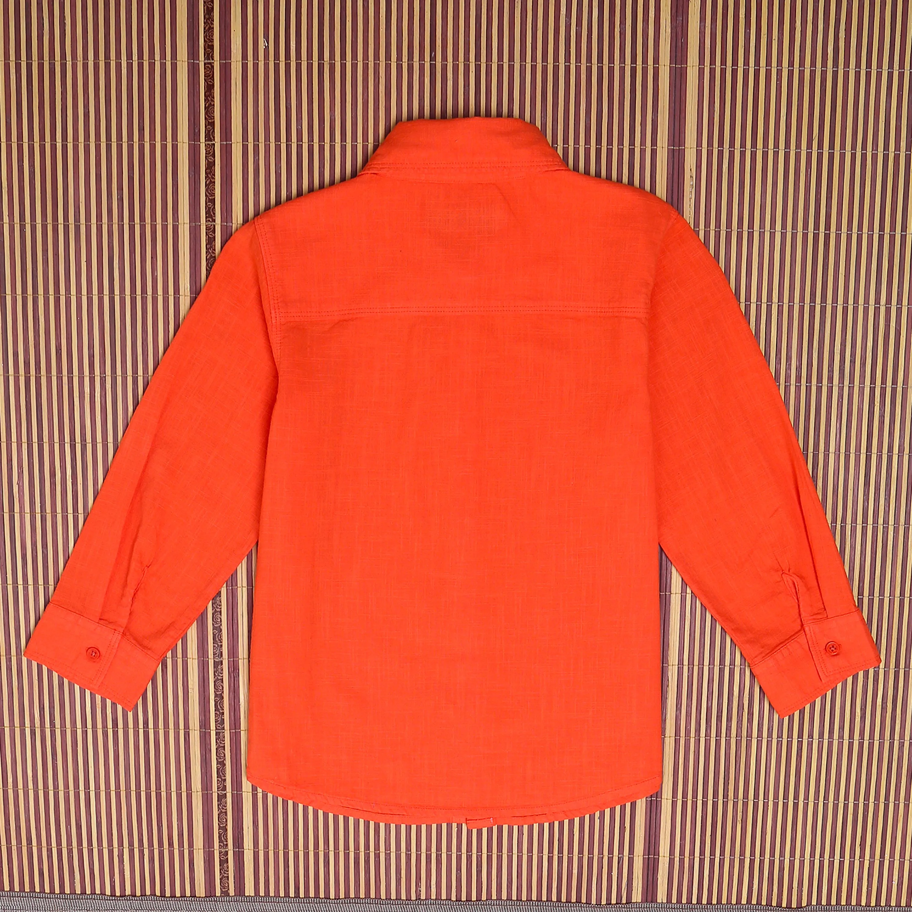 Boys Overdyed 3/4th Sleeve Vintage Shirt Electric Orange