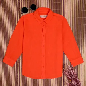 Boys Overdyed 3/4th Sleeve Vintage Shirt Electric Orange