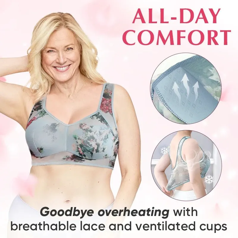 Breathable Ice Silk Lace Cooling Comfort Bra for Women