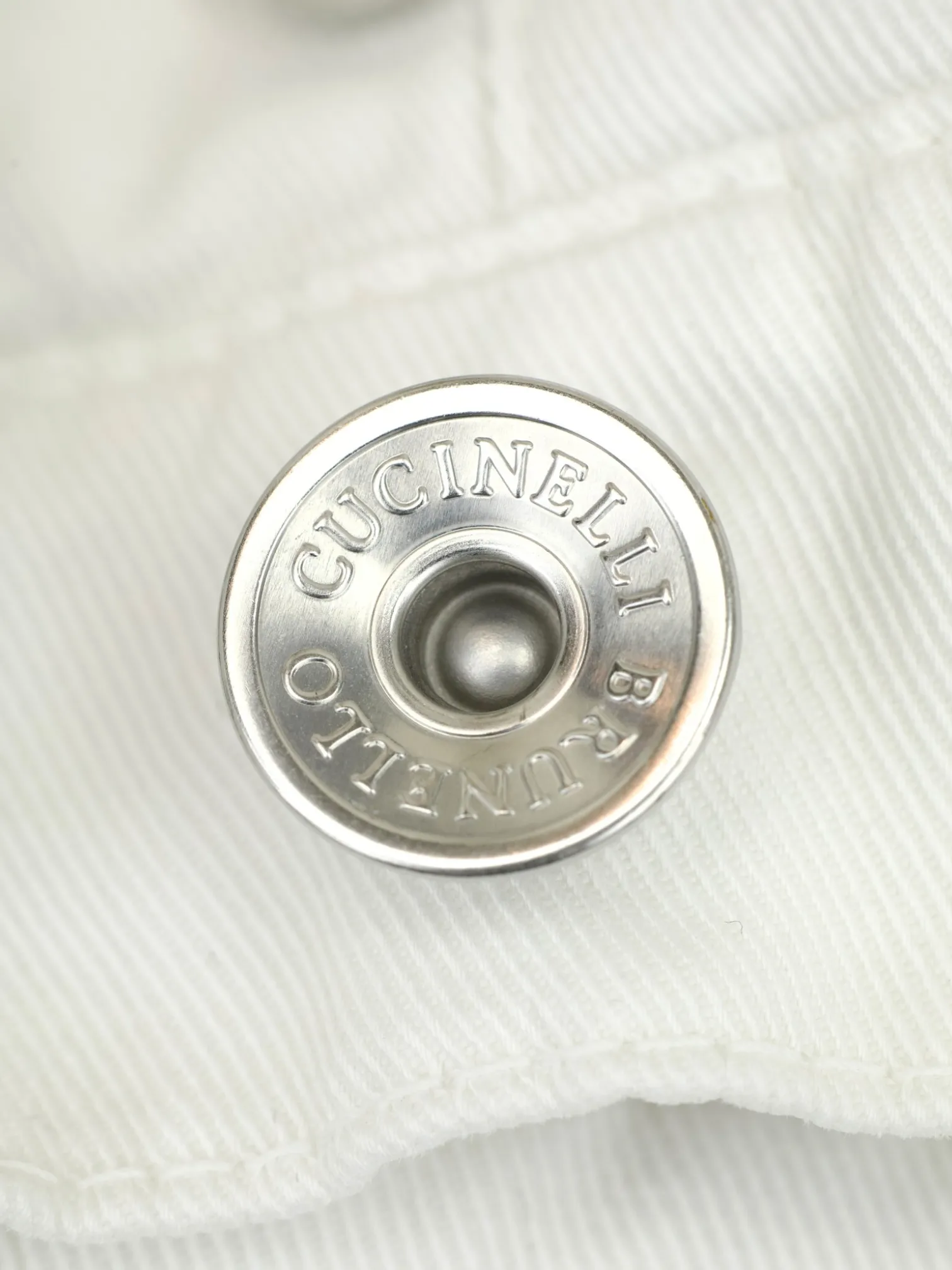 Brunello Cucinelli White Cotton Twill 5-Pocket Chino