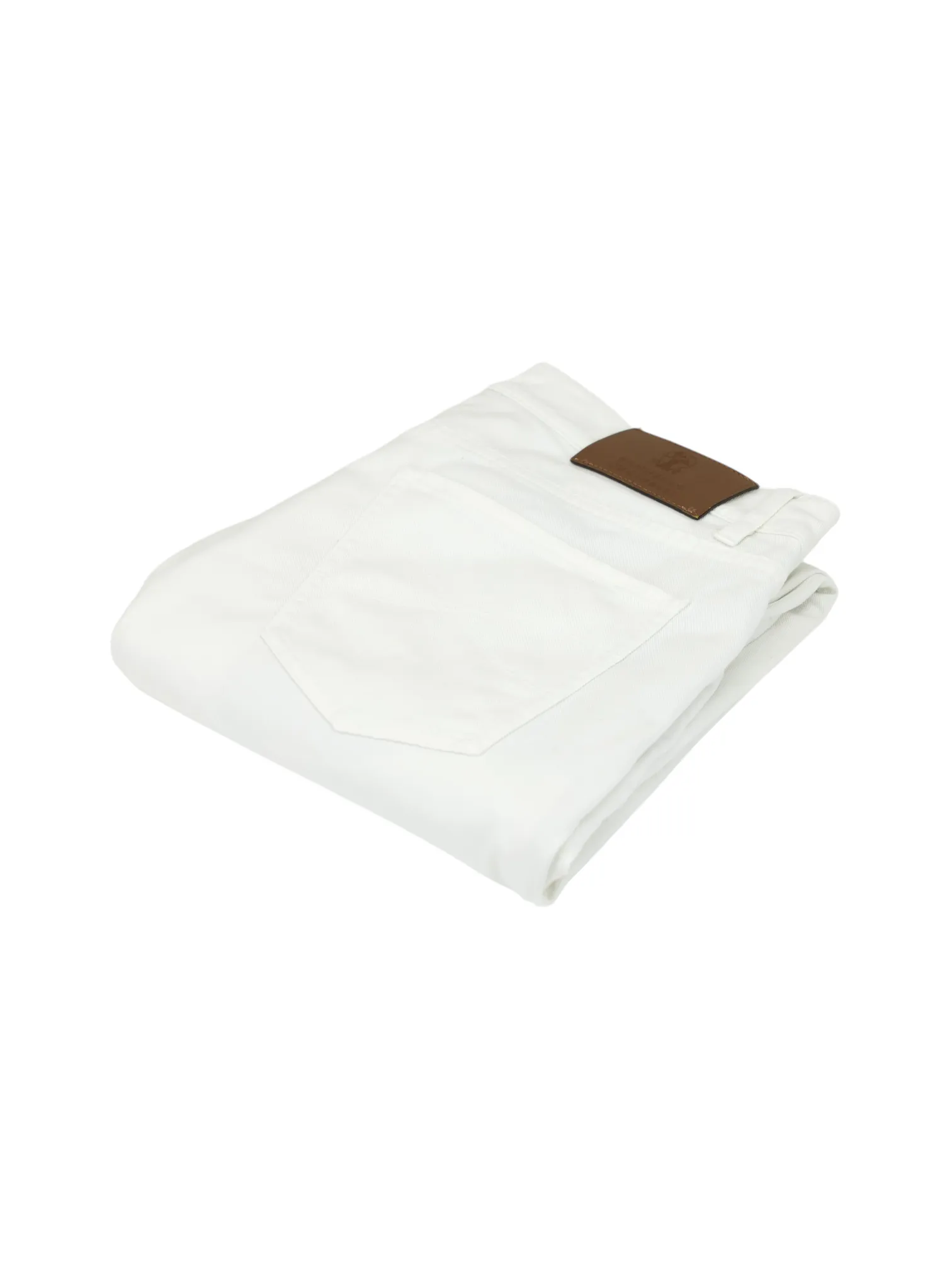 Brunello Cucinelli White Cotton Twill 5-Pocket Chino