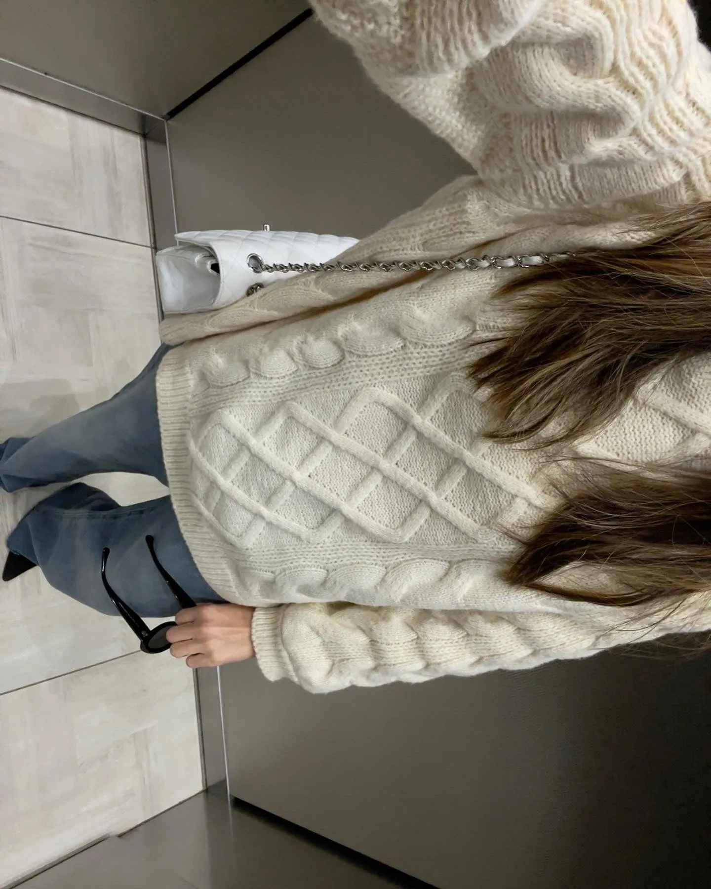 Cable Knit Sweater in Vanilla