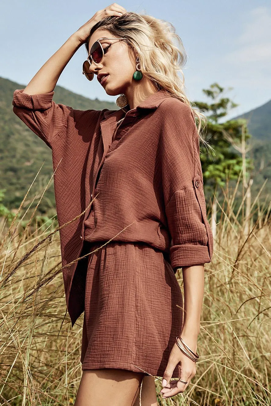 Cara Button-Up & Shorts Set