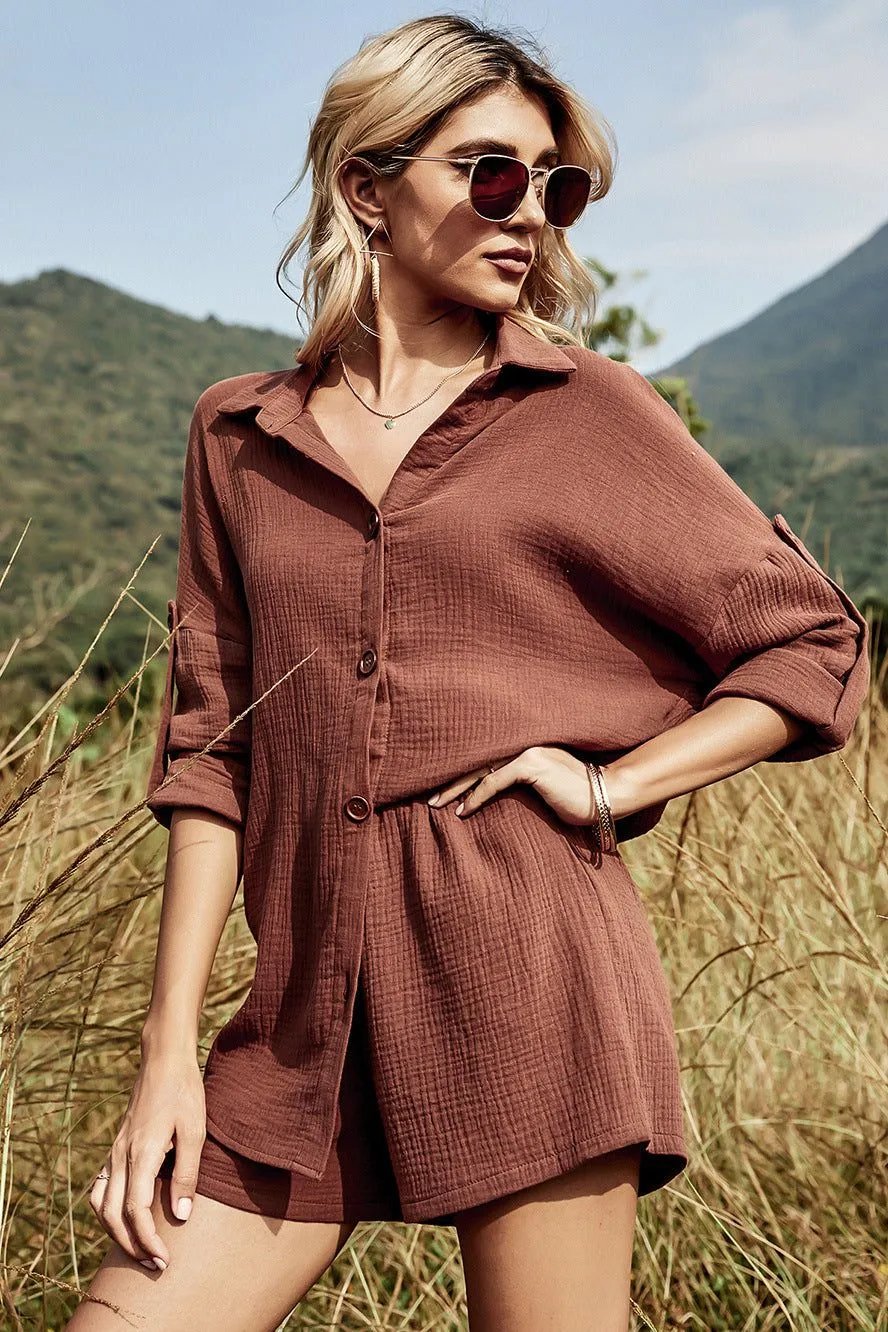Cara Button-Up & Shorts Set