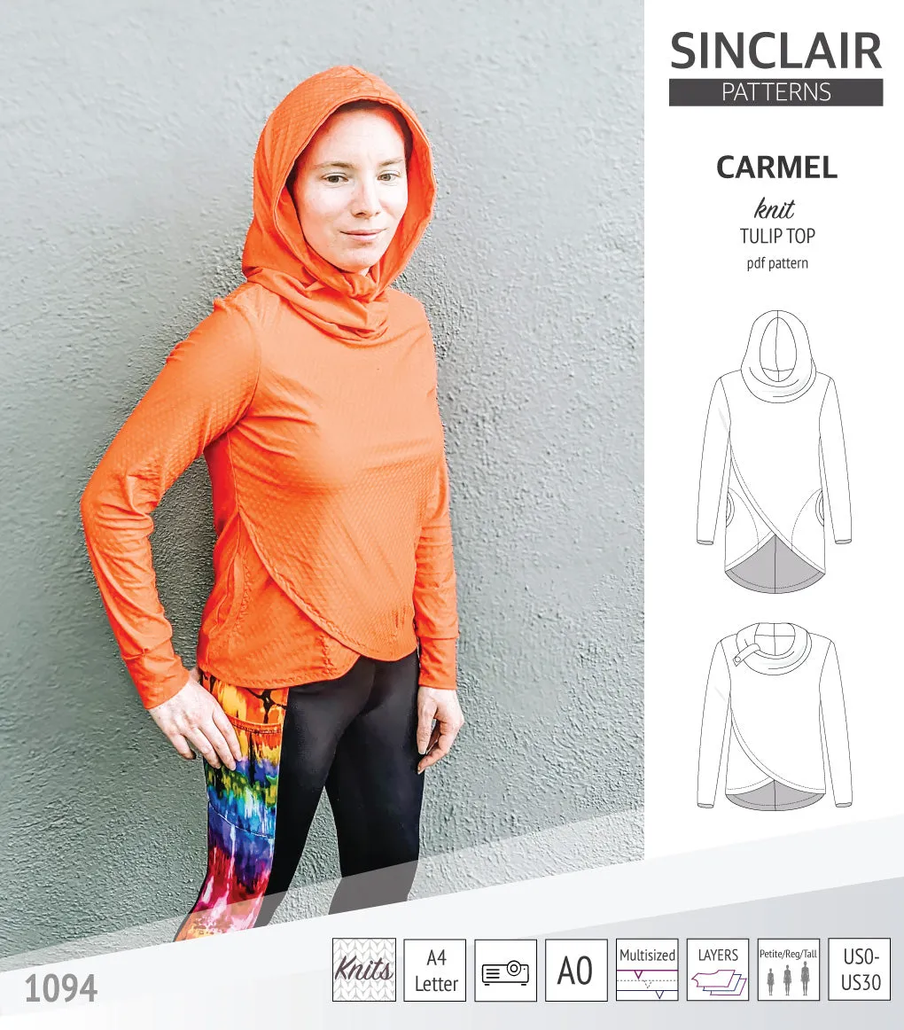 Carmel tulip style knit top with pockets (PDF)