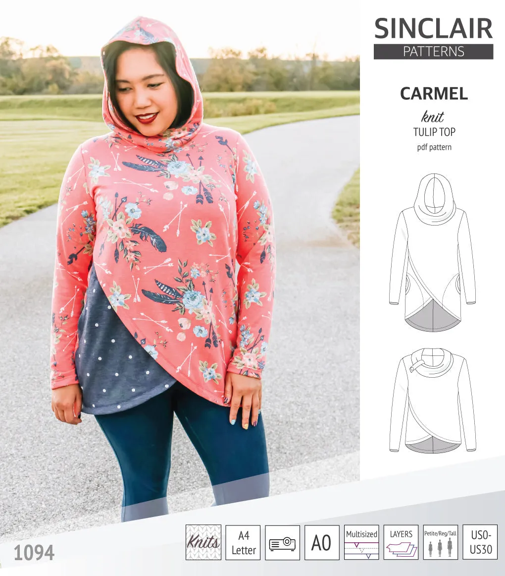 Carmel tulip style knit top with pockets (PDF)