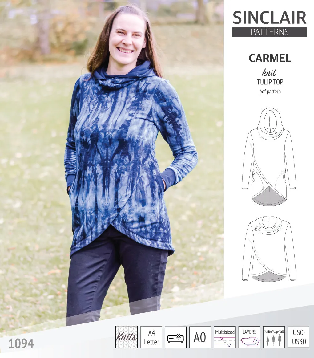 Carmel tulip style knit top with pockets (PDF)