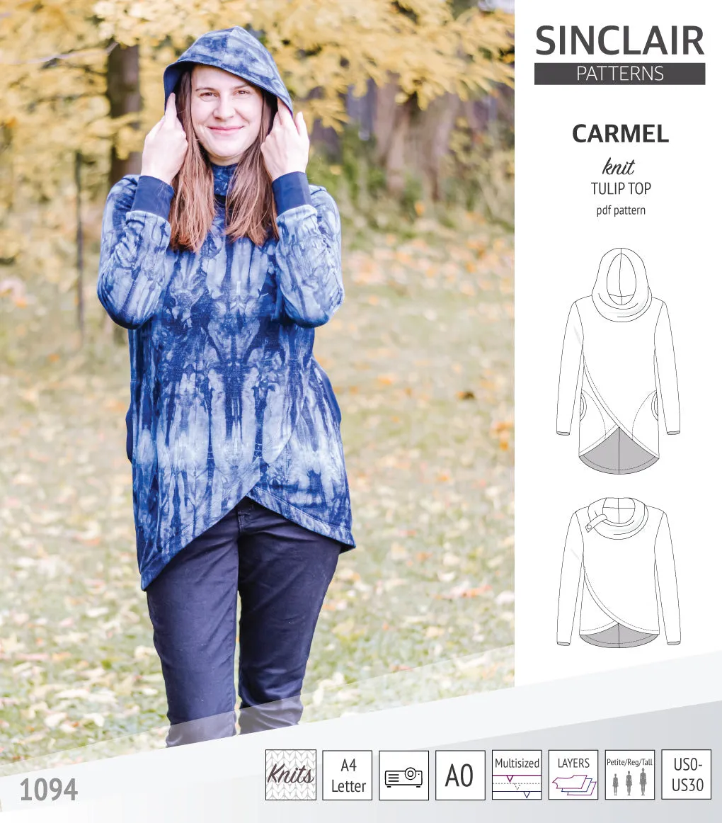 Carmel tulip style knit top with pockets (PDF)