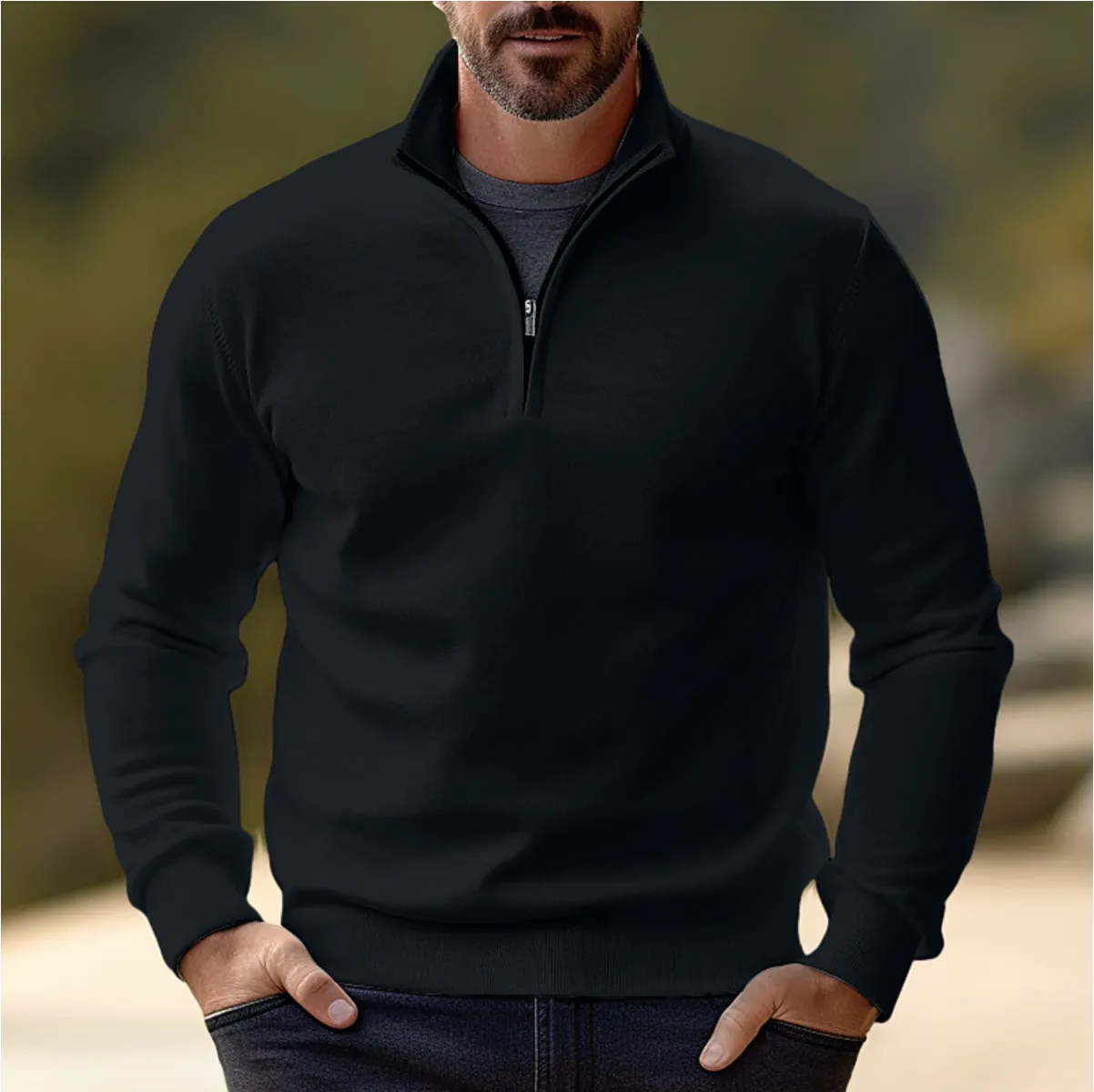 Casual Half-Zip Sweater for Men – James