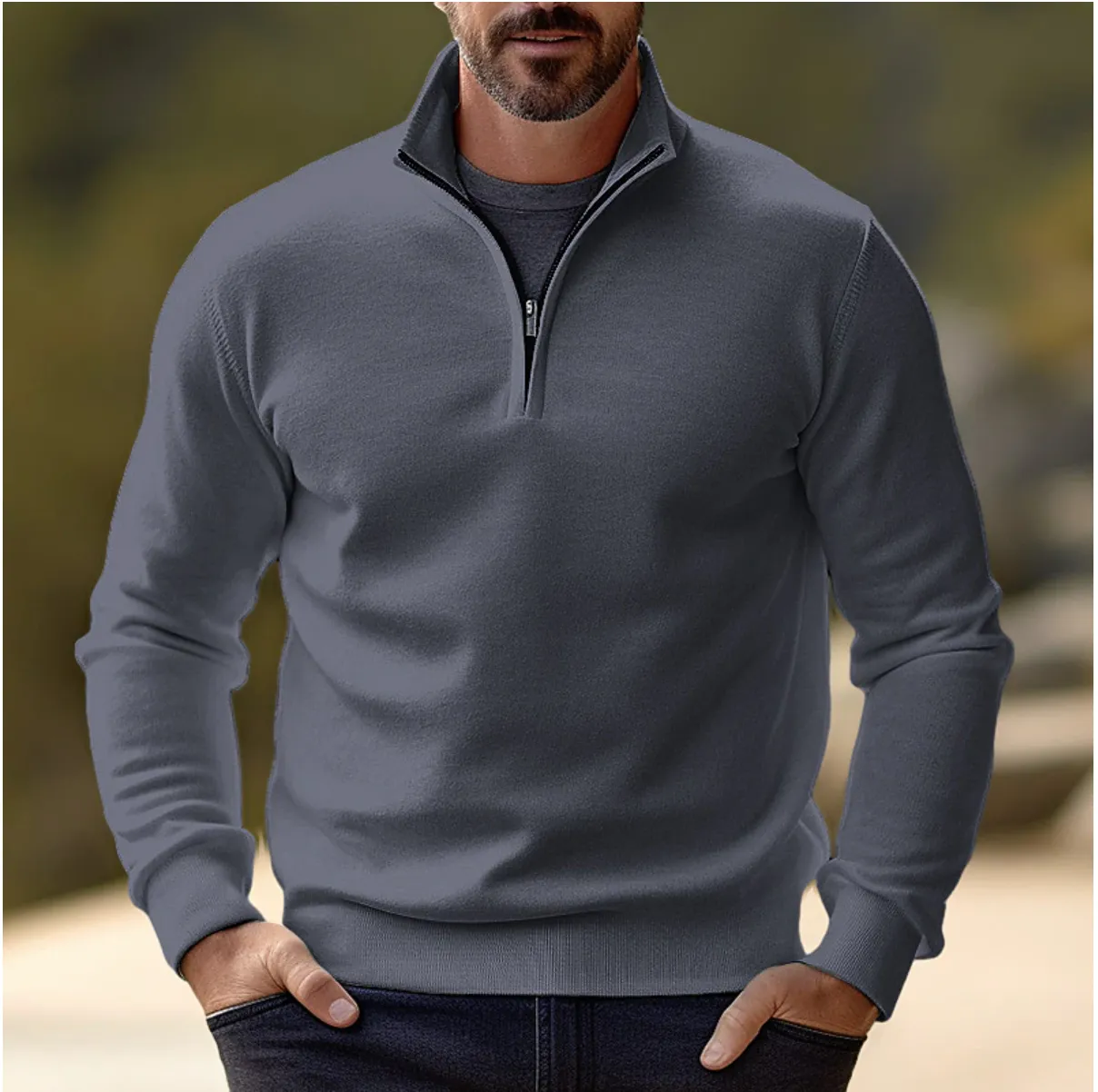 Casual Half-Zip Sweater for Men – James