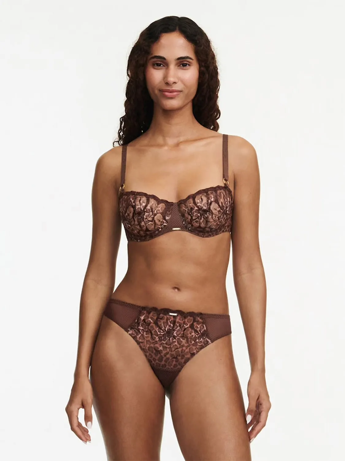 Chantelle Fleurs Leopard Print Demi Bra