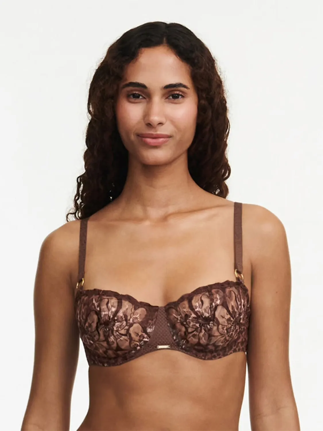 Chantelle Fleurs Leopard Print Demi Bra