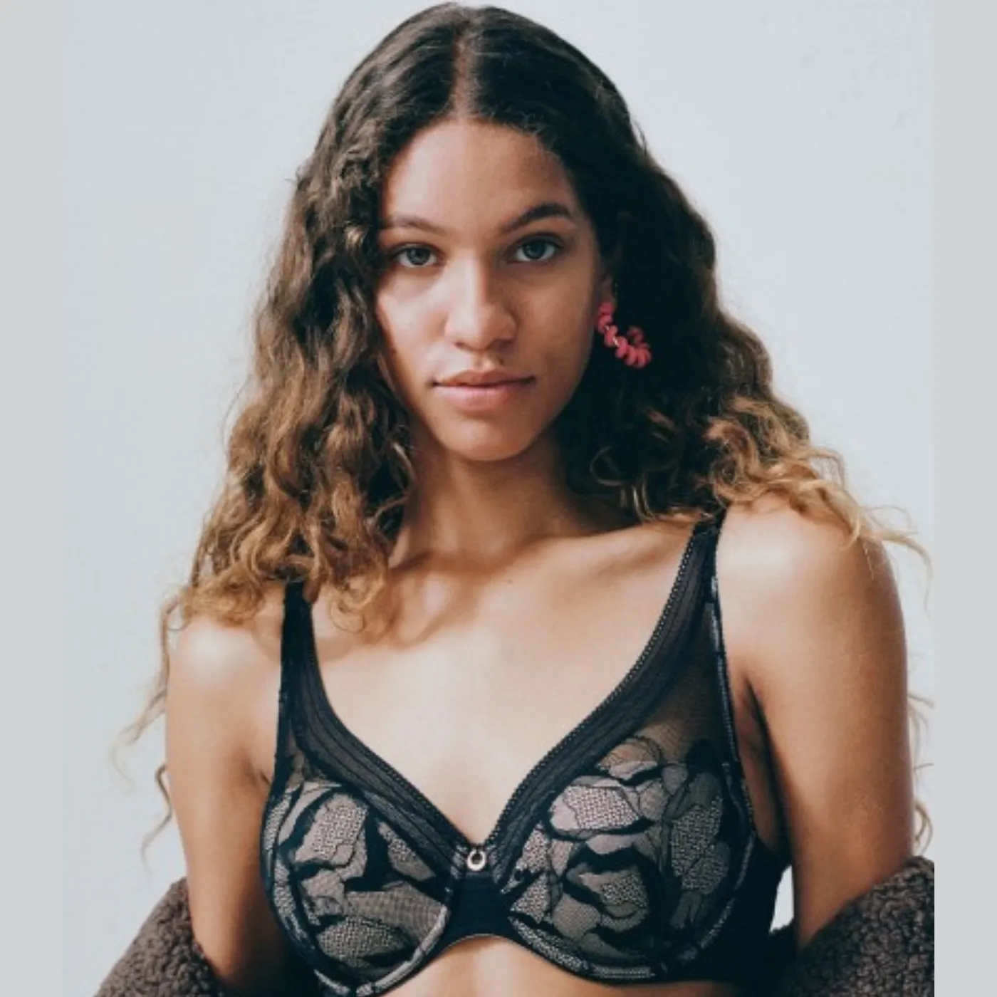 Chantelle True Lace Plunge Spacer Bra | Black