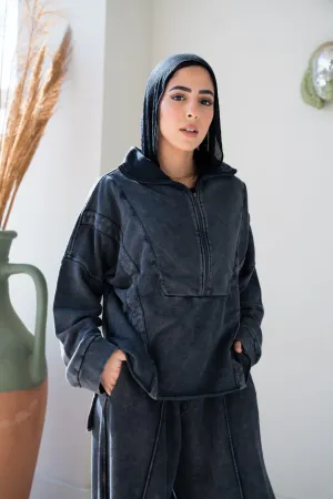 CHARCOAL WASHED SWEATSHIRT