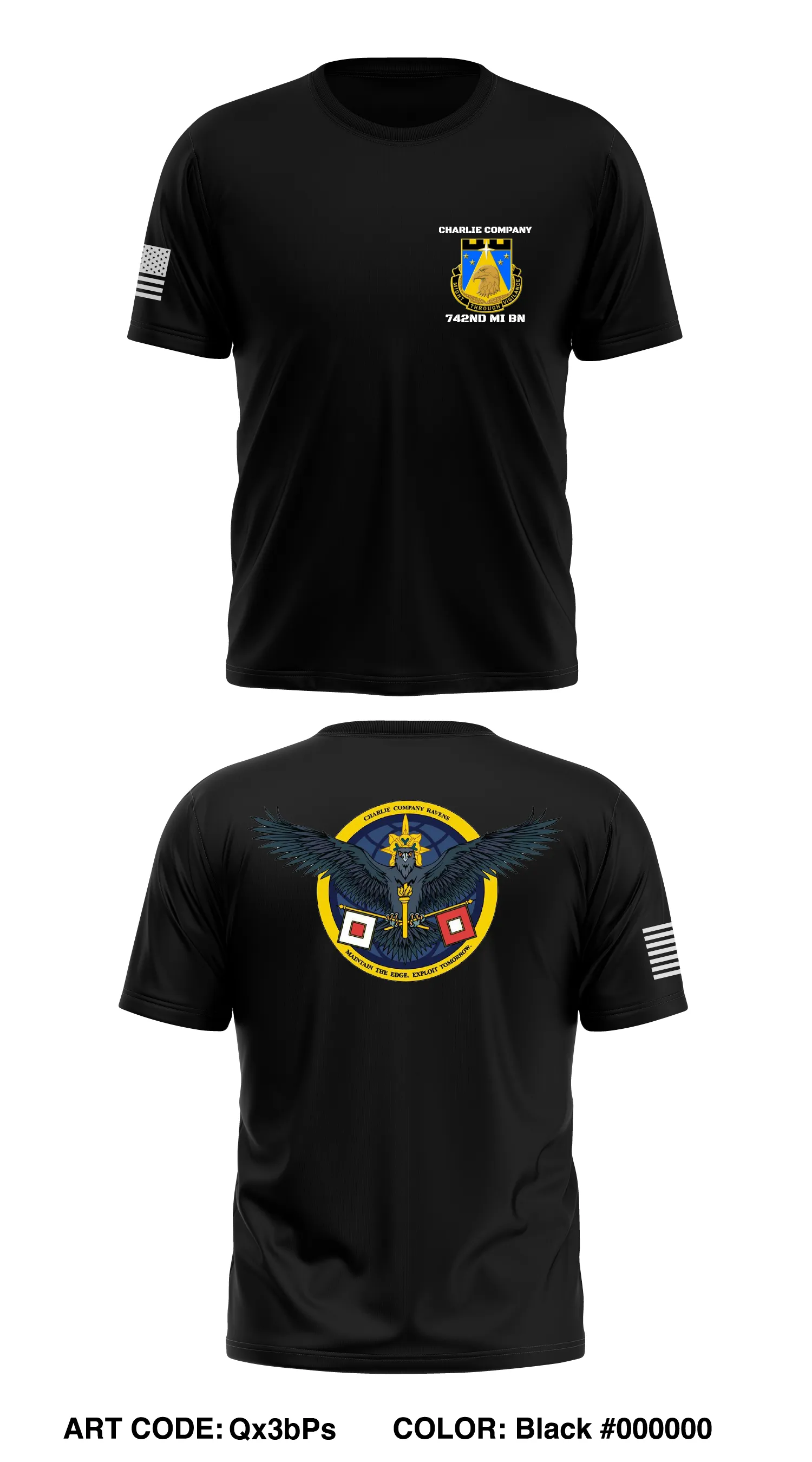 Charlie Company, 742nd MI Store 1 Core Men's SS Performance Tee - Qx3bPs