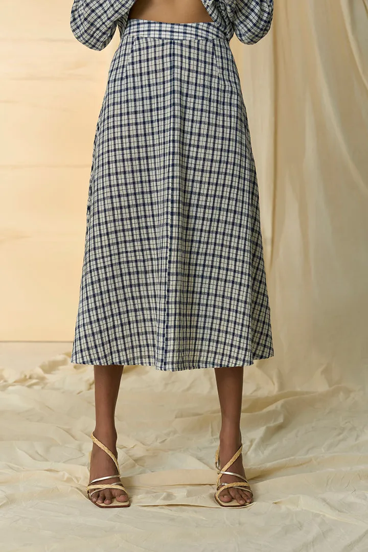 Checkmate Kala Cotton Tie Up Blazer & Skirt Set