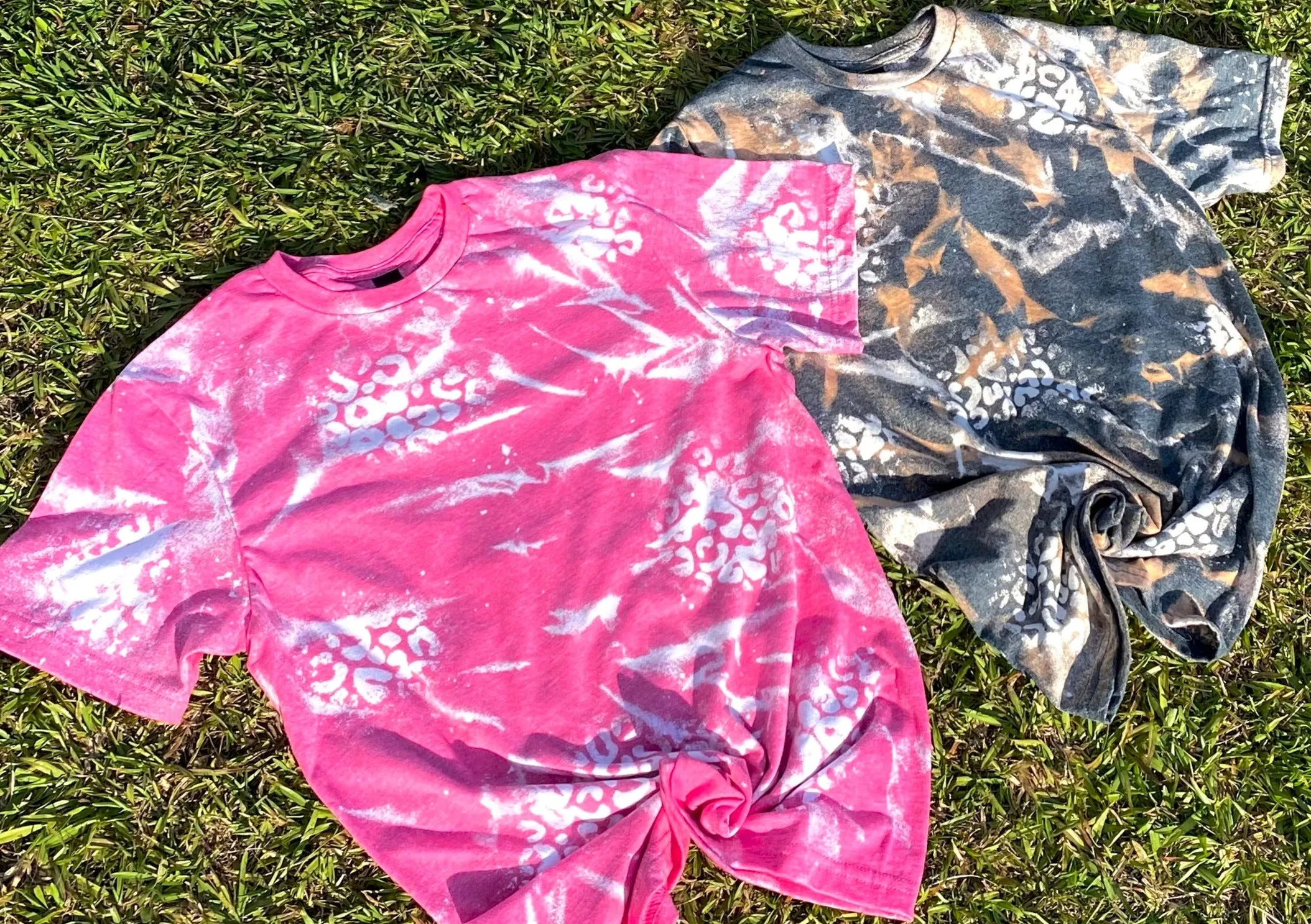 Cheetah Spots Stenciled Bleached Tee