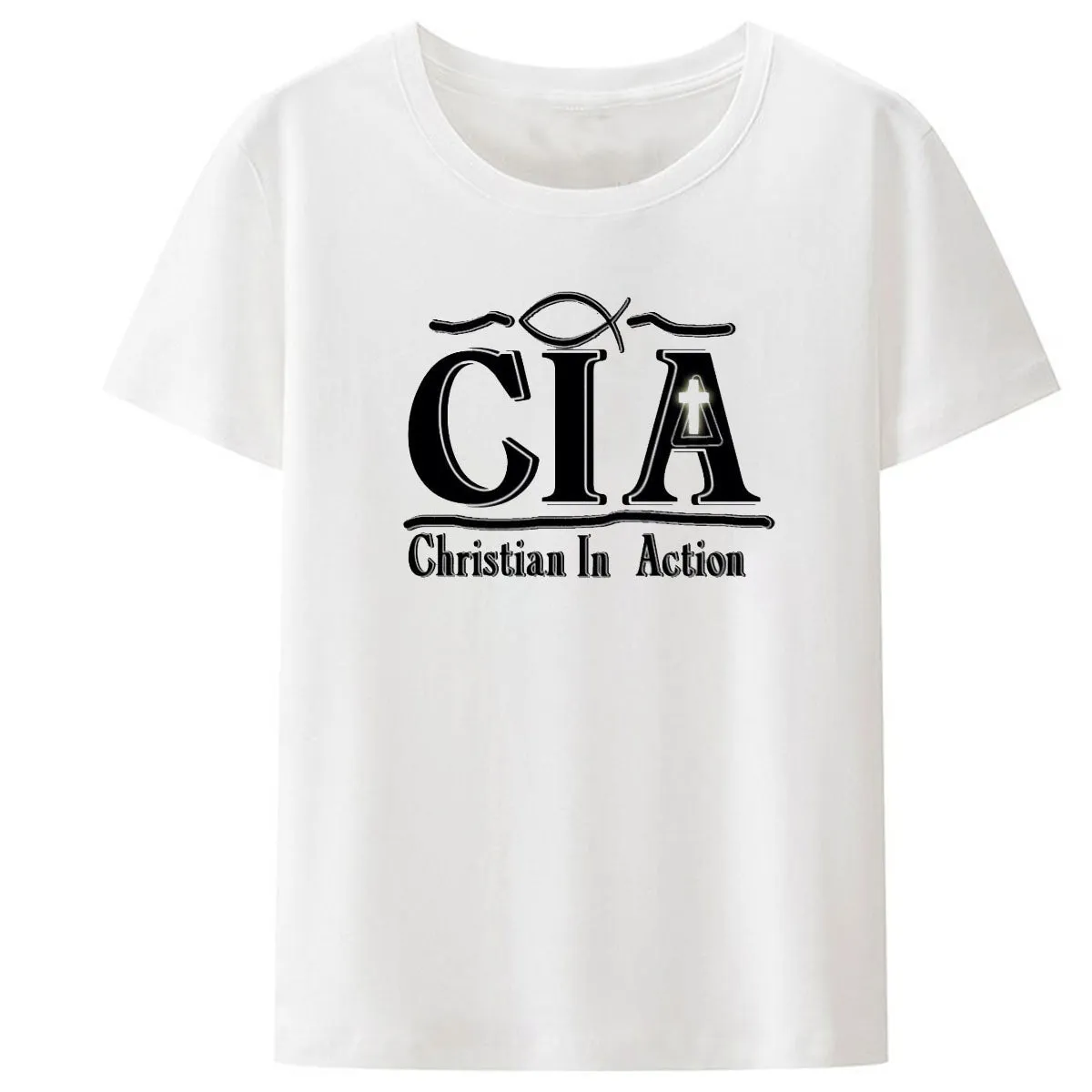 Christianartbag Funny T-Shirt, Christian Is Action, Cross T-Shirt, Christian humor, Funny religious shirts, Unisex T-shirt.