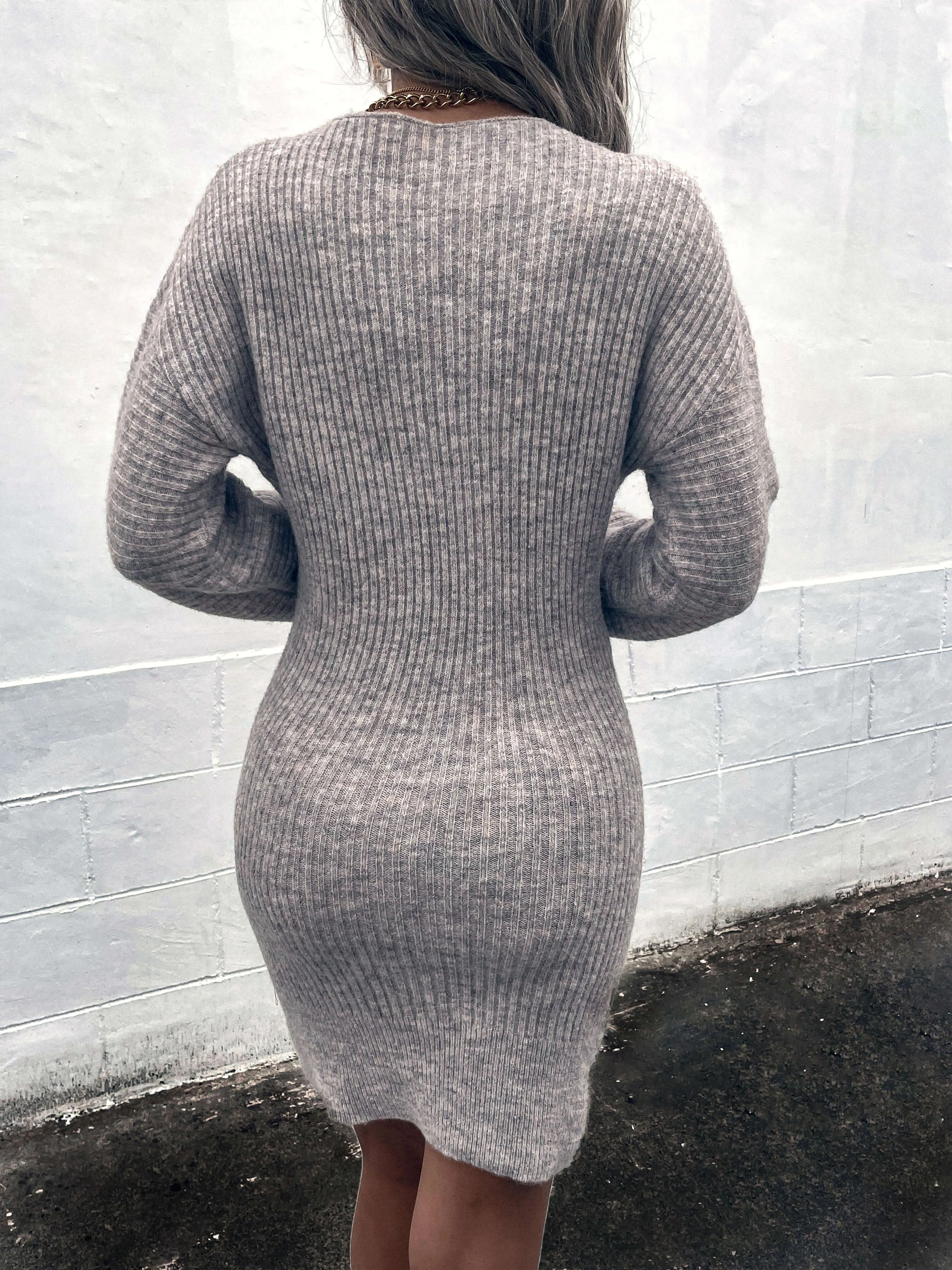 Claudias Knit Dress - Light Grey