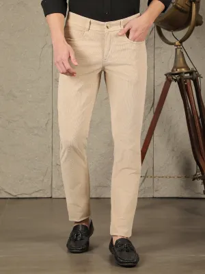 COBB BEIGE ULTRA FIT CASUAL CORDUROY TROUSER
