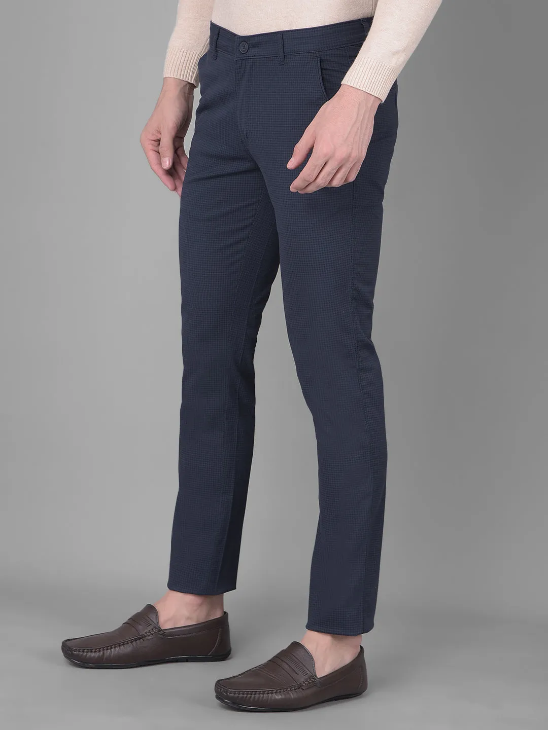 COBB NAVY BLUE SLIM FIT CHINOS