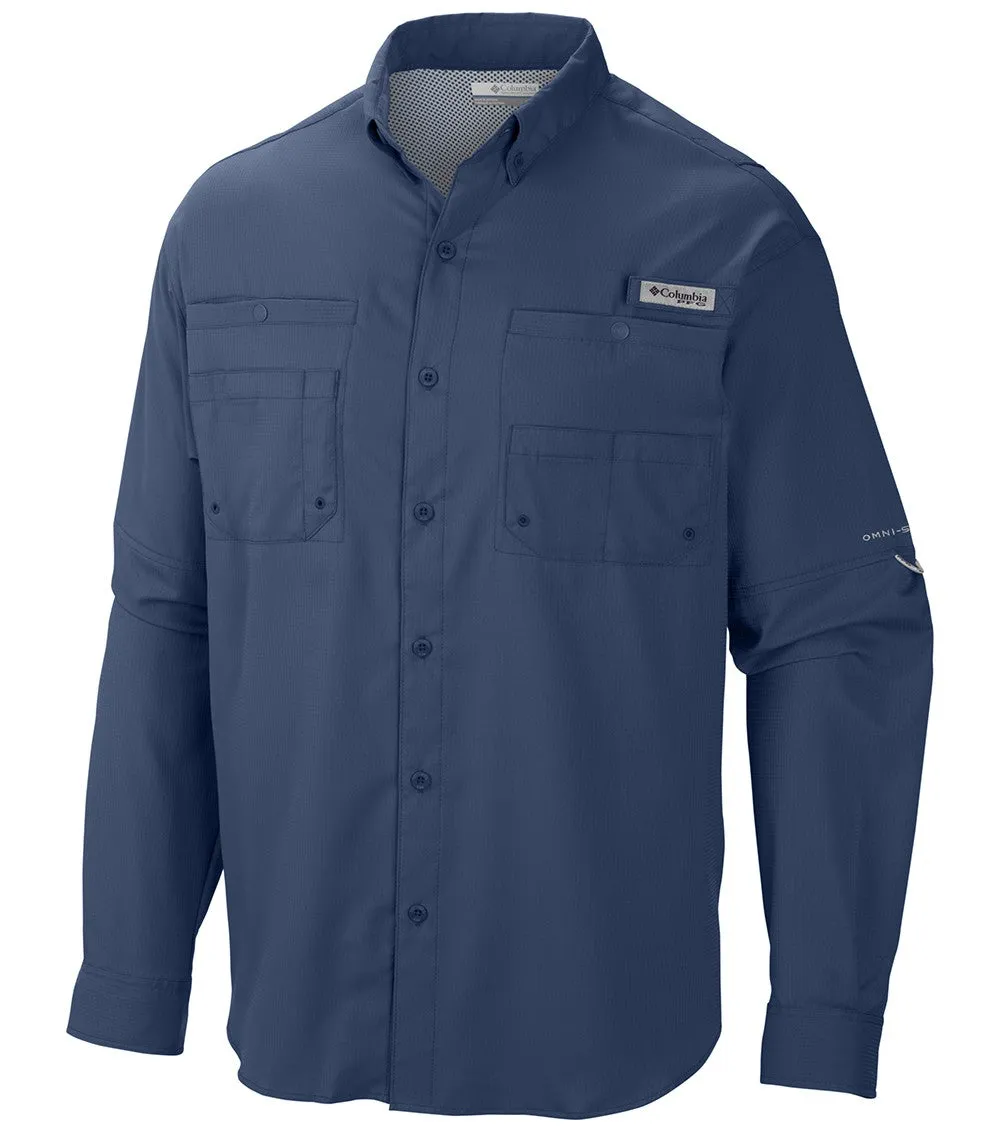 Columbia PFG Tamiami II Long Sleeve Mens Shirt Blue Heron