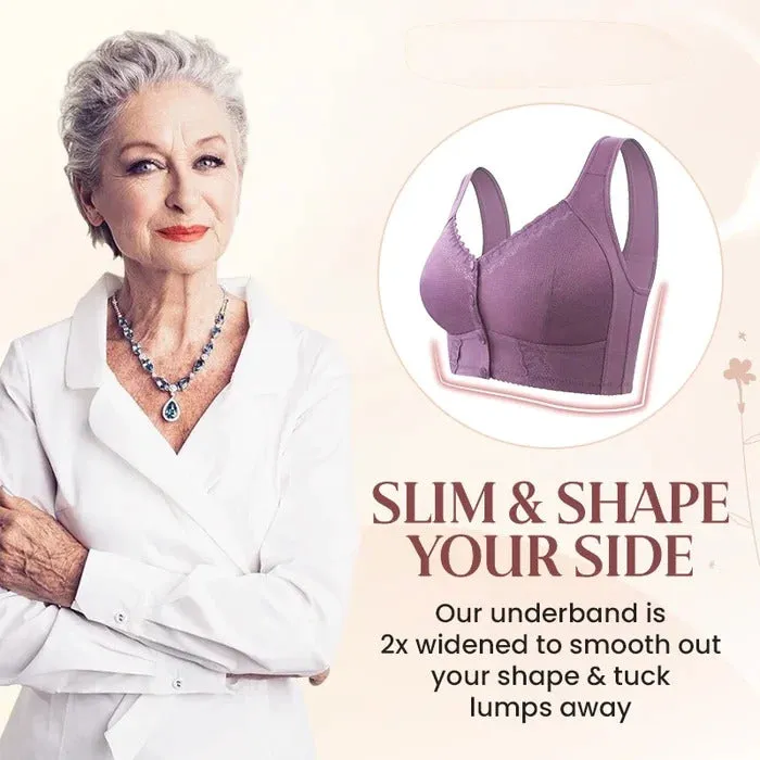 Comfort Front Closure Breathable Seamless Wireless Bra for Seniors