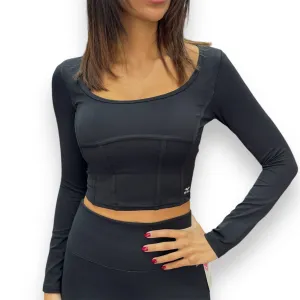 Contour Crop Top - Black