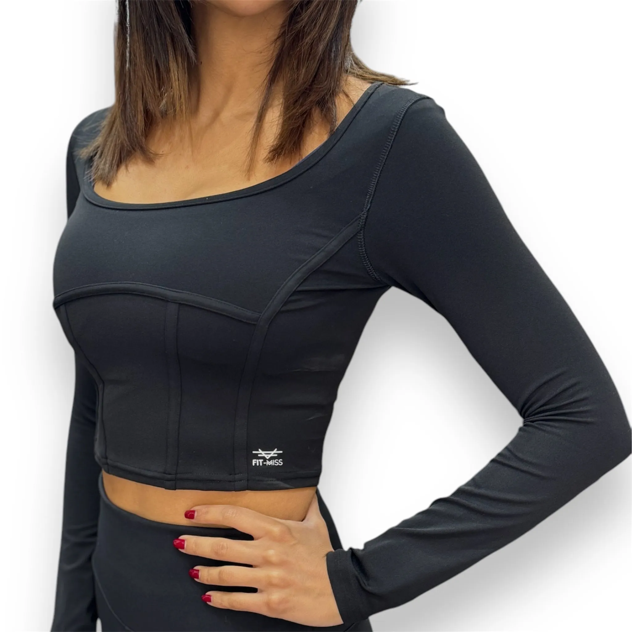 Contour Crop Top - Black