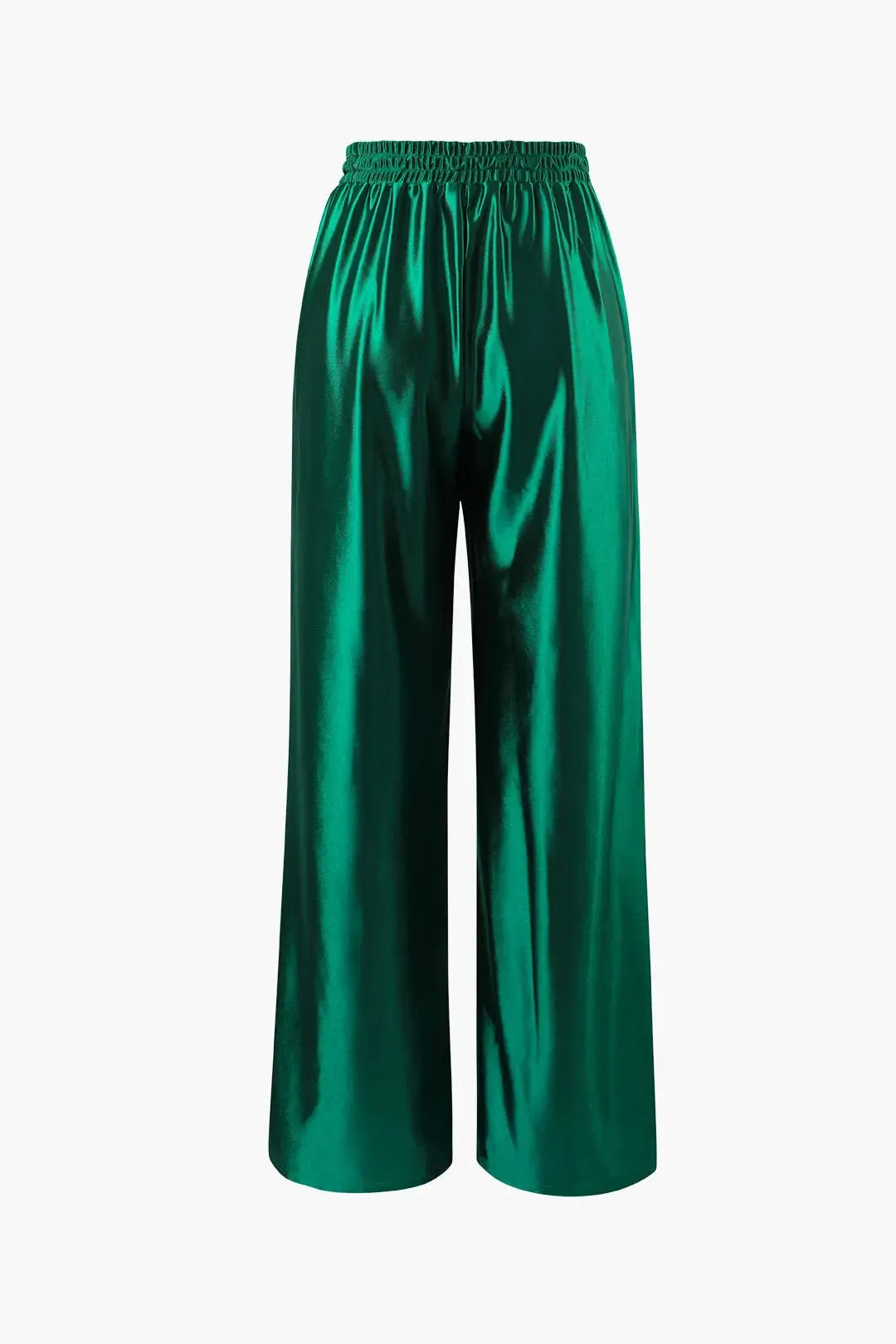 Coral - Smooth Satin Feel Woman's Drawstring Pants