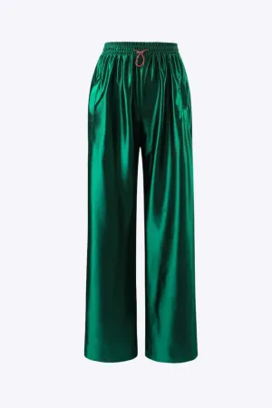 Coral - Smooth Satin Feel Woman's Drawstring Pants