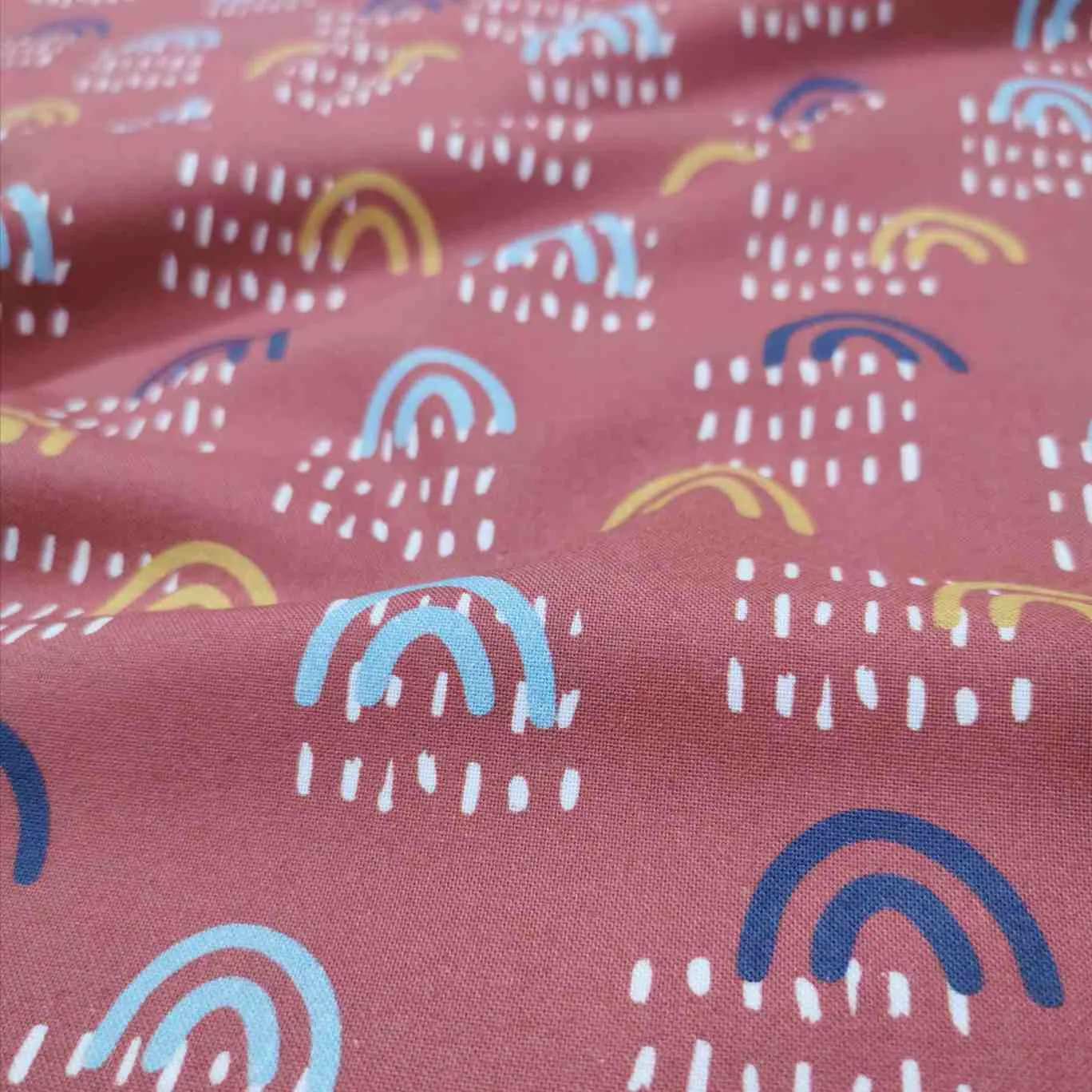 Cotton by Devonstone, Rainbows on Rust