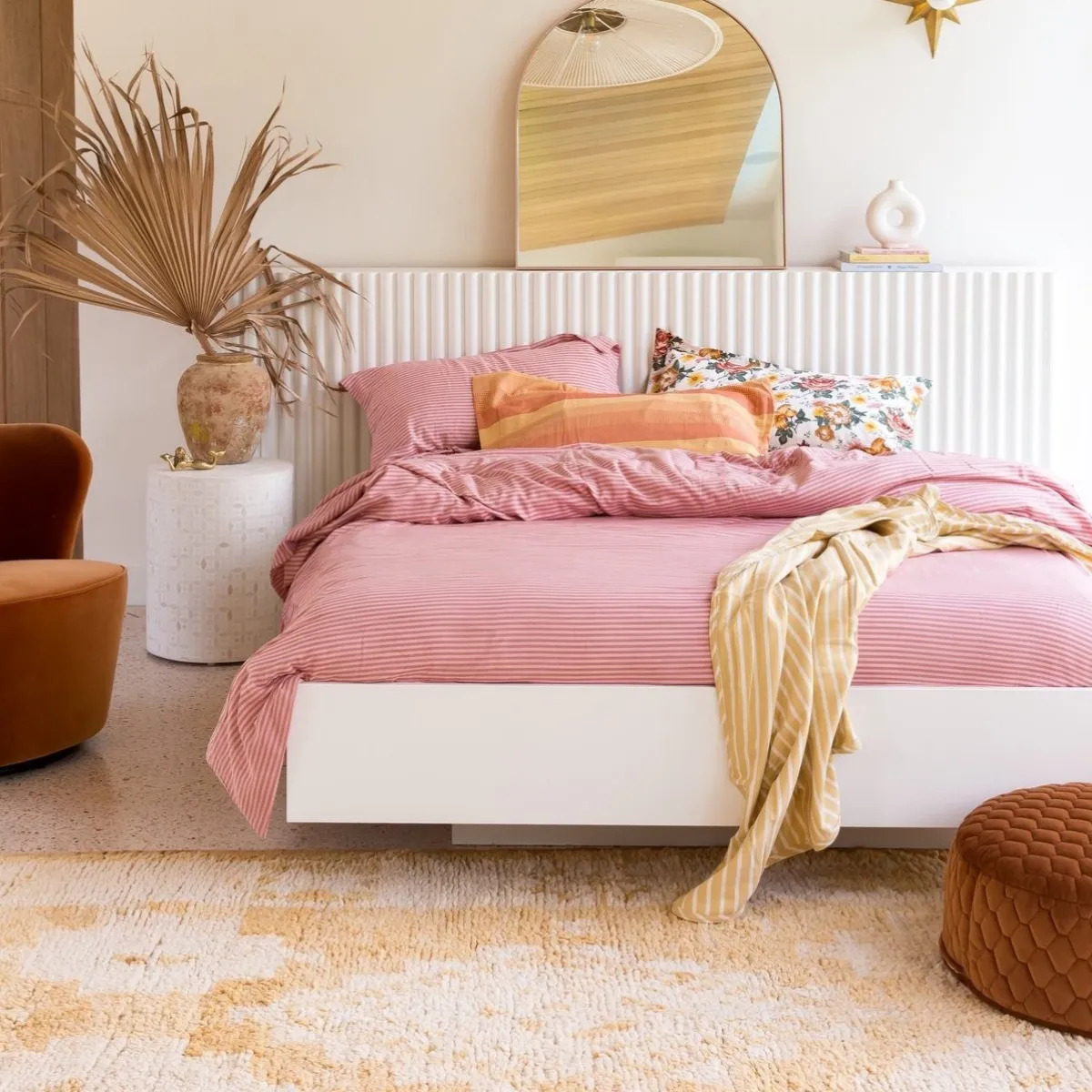 Cotton Comforter Quilt & Shams - Rosie Pink Pinstripe