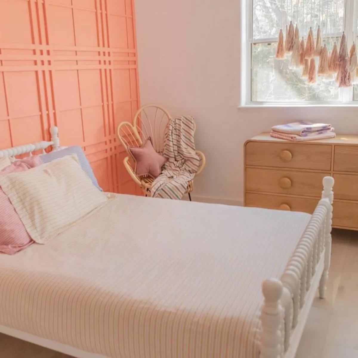 Cotton Comforter Quilt and Shams - Golden Child Pinstripe