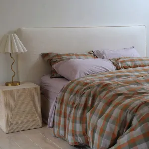 Cotton Duvet Set - Sunset Check