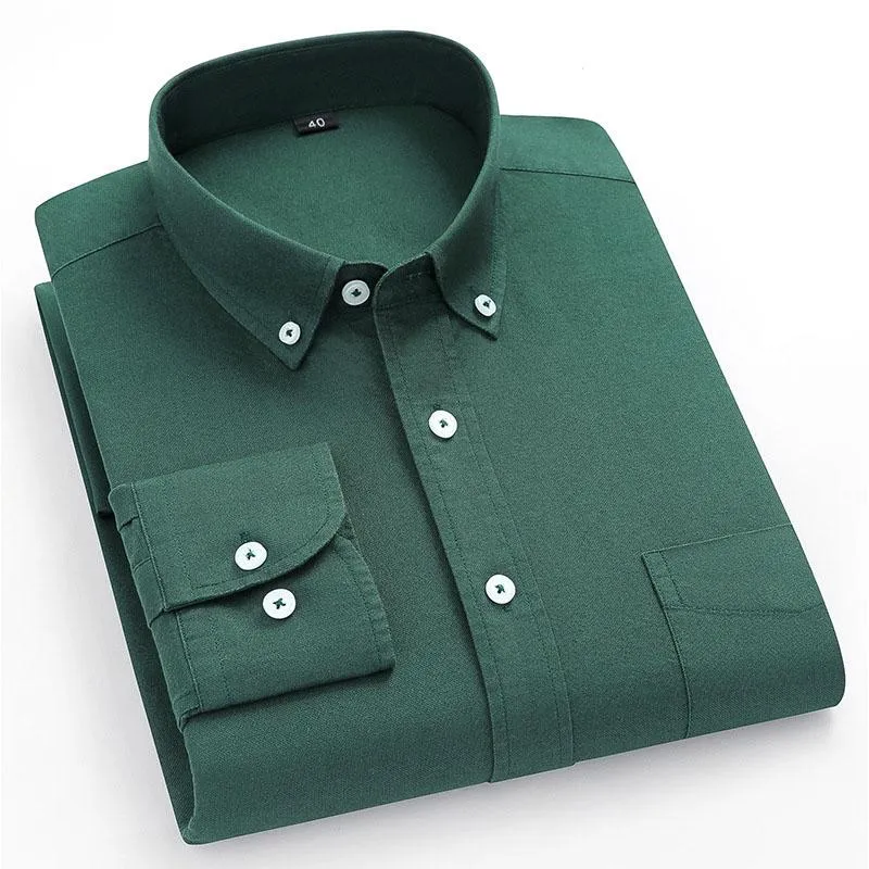 Cotton T-shirts Solid Male Shirt Stretch Cardigan Long Sleeve Top Button Down Shirts Casual Men Clothing