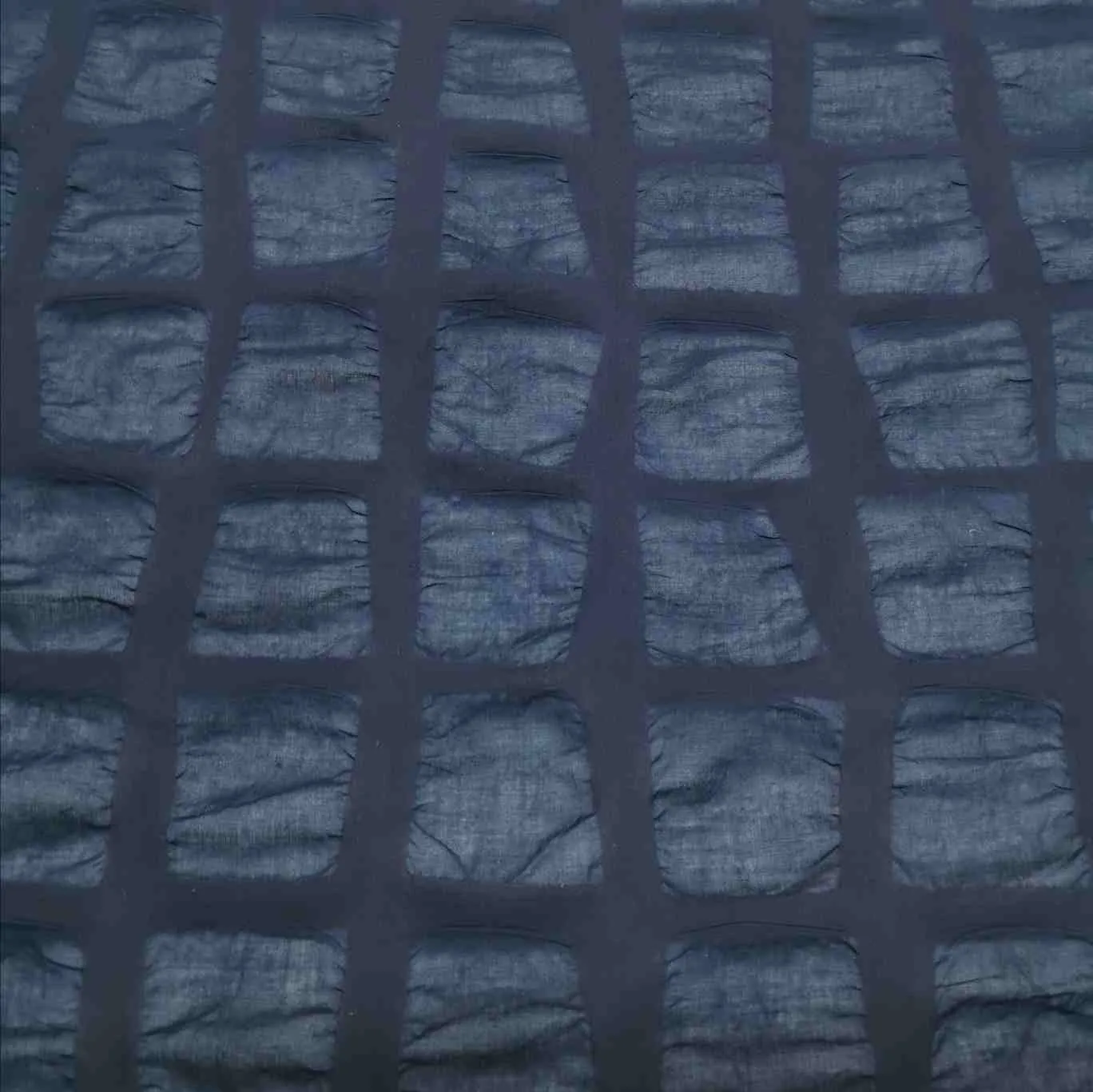 Cotton Voile, Giant Seersucker , Navy