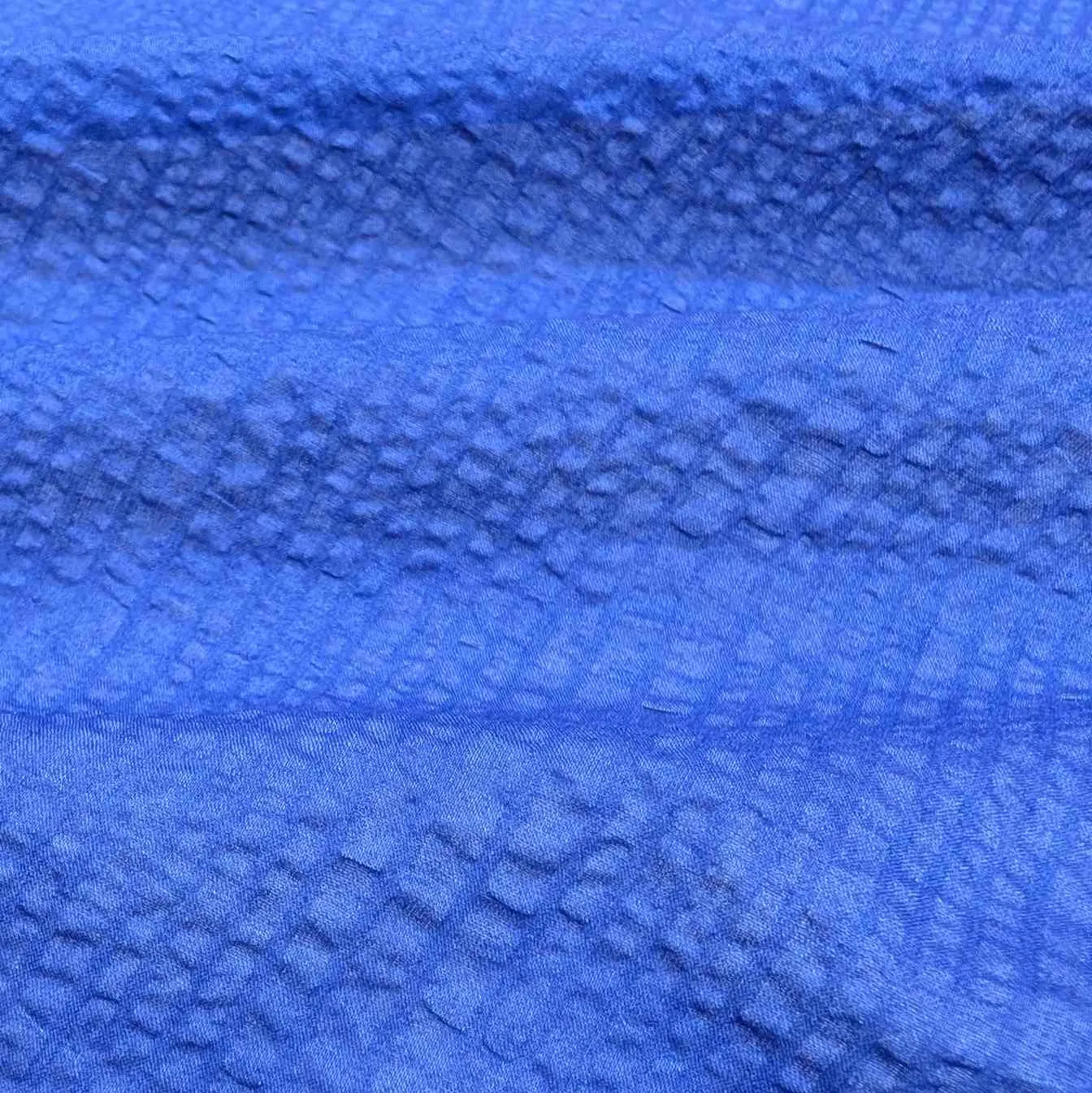 Cotton Voile, Seersucker Self Stripe, Cobalt