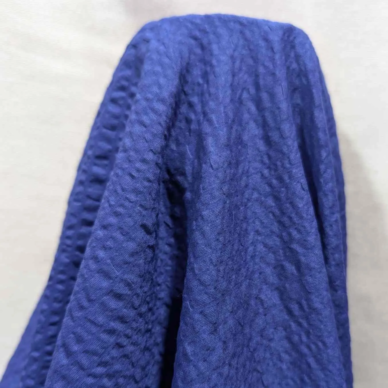 Cotton Voile, Seersucker Self Stripe, Cobalt